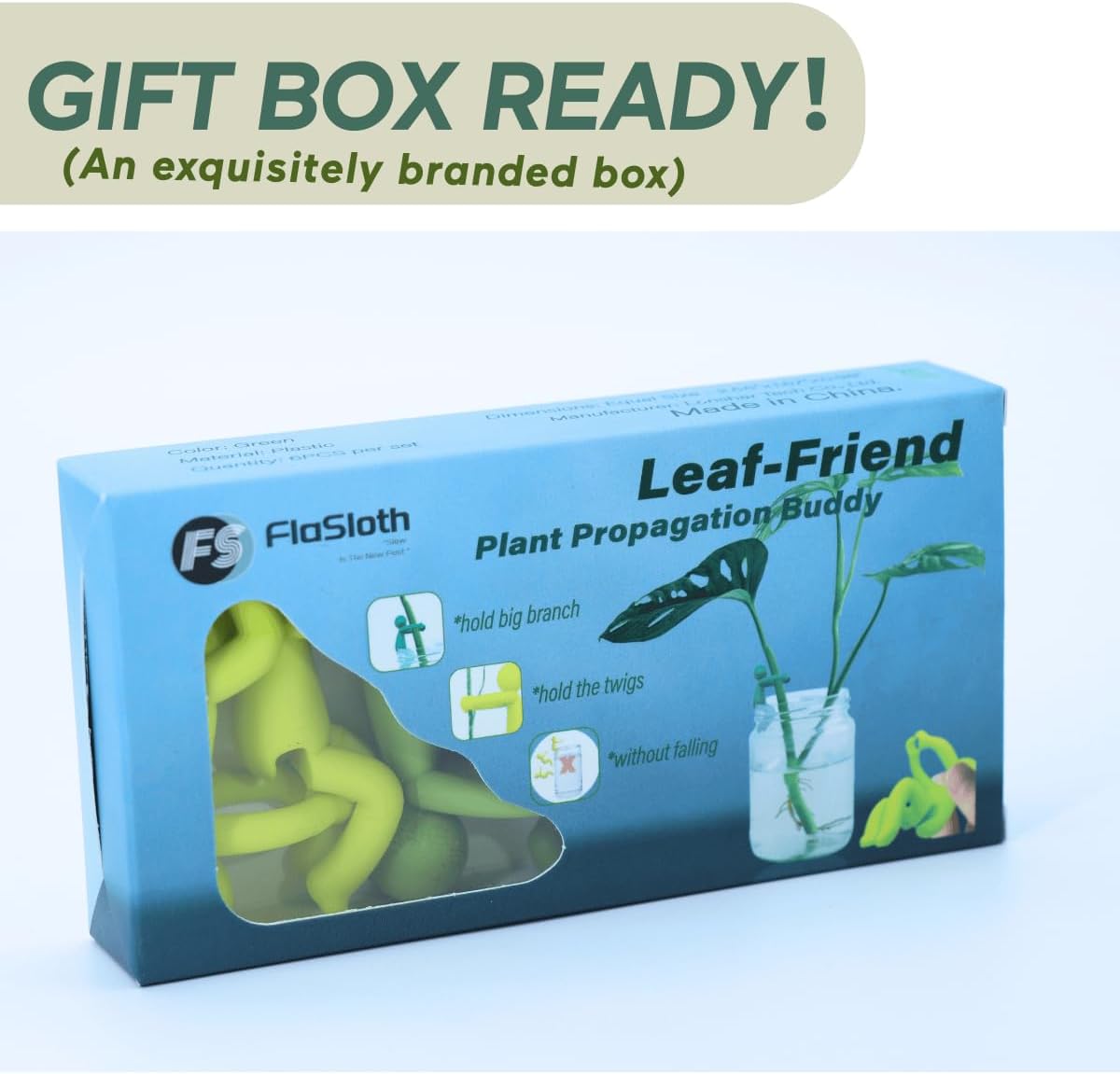 Plant Propagation Buddy - Cute Plant Support for Sprouts, Stems, and Cuttings; 6PCS Leaf Friend