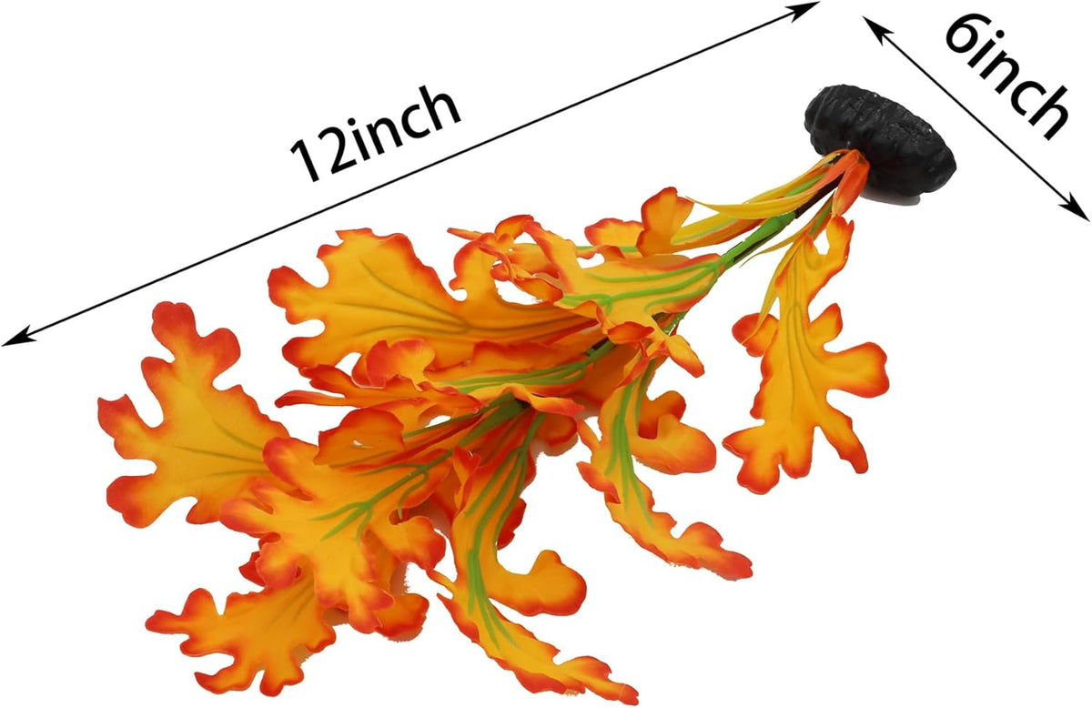 2-Pack 12 Inch Aquarium Silk Aquarium Plants, Artificial Plastic Plant for Small Tank, Goldfish