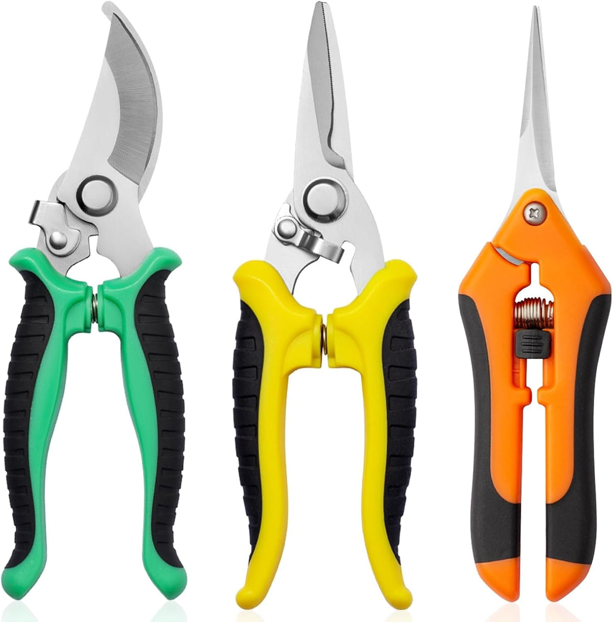Garden Pruning Shears 3 Pack Gardening Shears Garden Scissors Stainless Steel Plant Flower Scissors