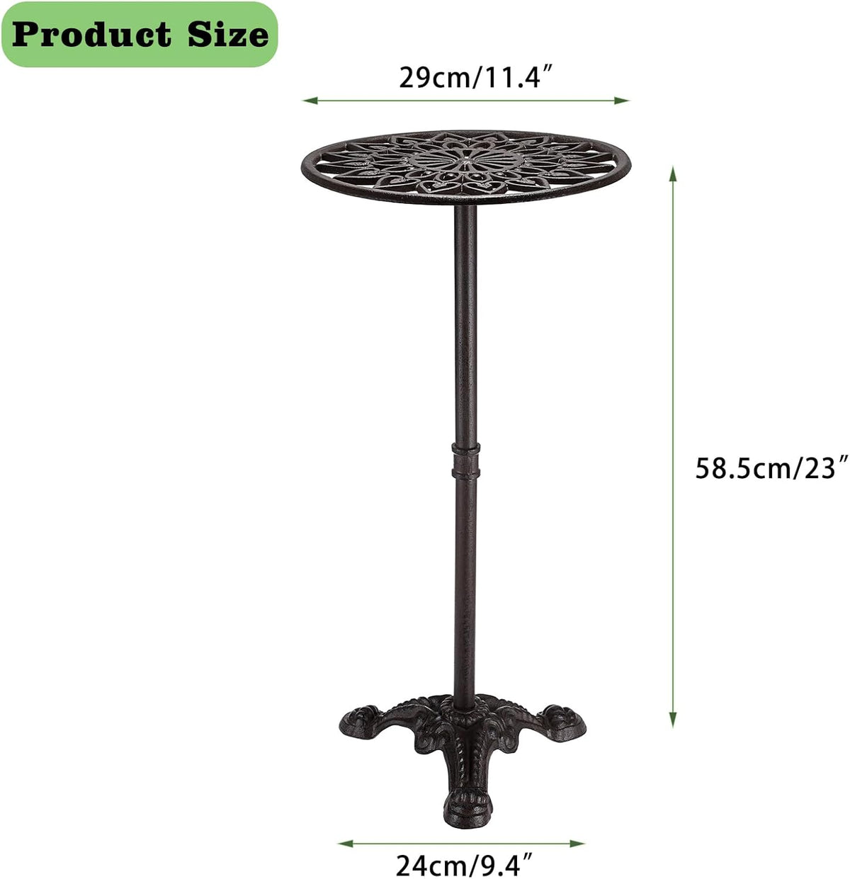 OwnMy Cast Iron Tall Plant Stand Heavy Duty Vintage Flower Pot Holder Stand, Decorative Round