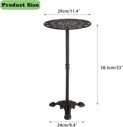 OwnMy Cast Iron Tall Plant Stand Heavy Duty Vintage Flower Pot Holder Stand, Decorative Round