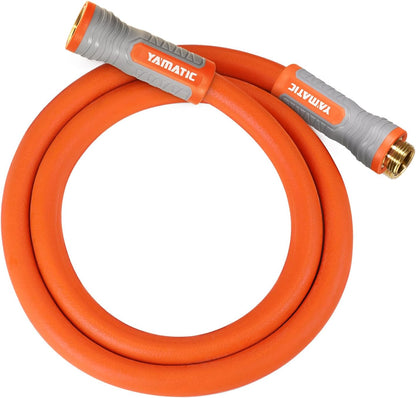 YAMATIC Heavy Duty Short Garden Hose 5/8 in x 5 ft with Swivel Fitting, Super Flexible Leader