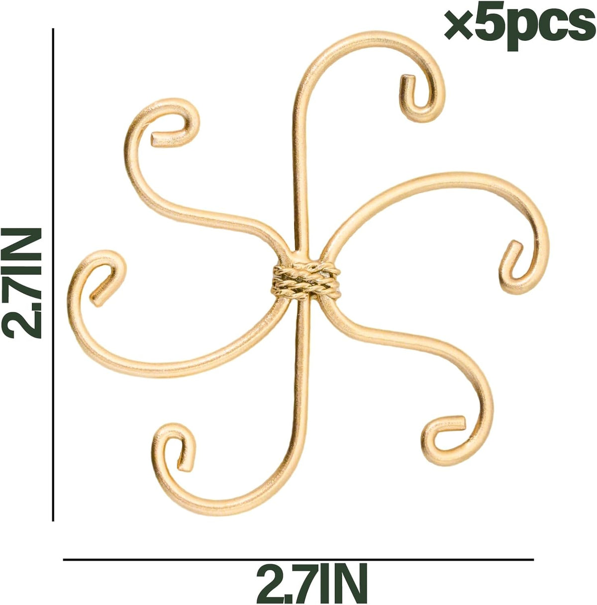 5Pcs Monstera Plant Stem Support Hook (2.75x2.75 inches) - Durable Metal Stem Support for Monstera
