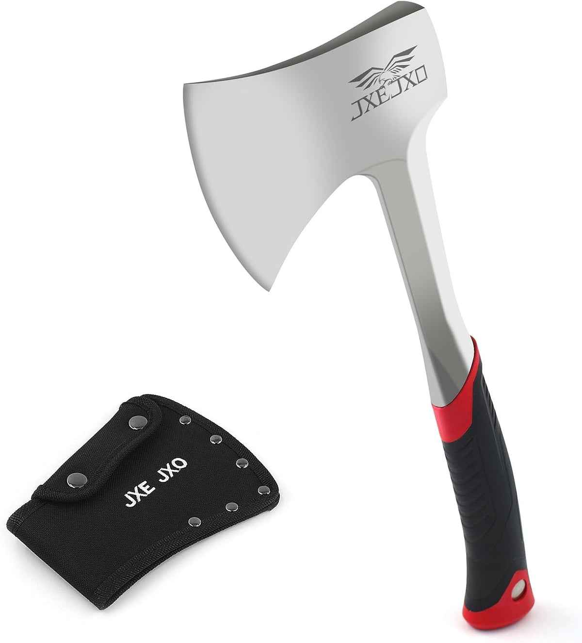 JXE JXO 14.4" Camping Hatchet with Full Tang Forged Construction & Ergonomic Shock Absorbing Grip