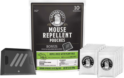 Grandpa Gus's Extra-Strength Mouse Repellent with Bonus Pouch Holder, Cinnamon/Peppermint Oils