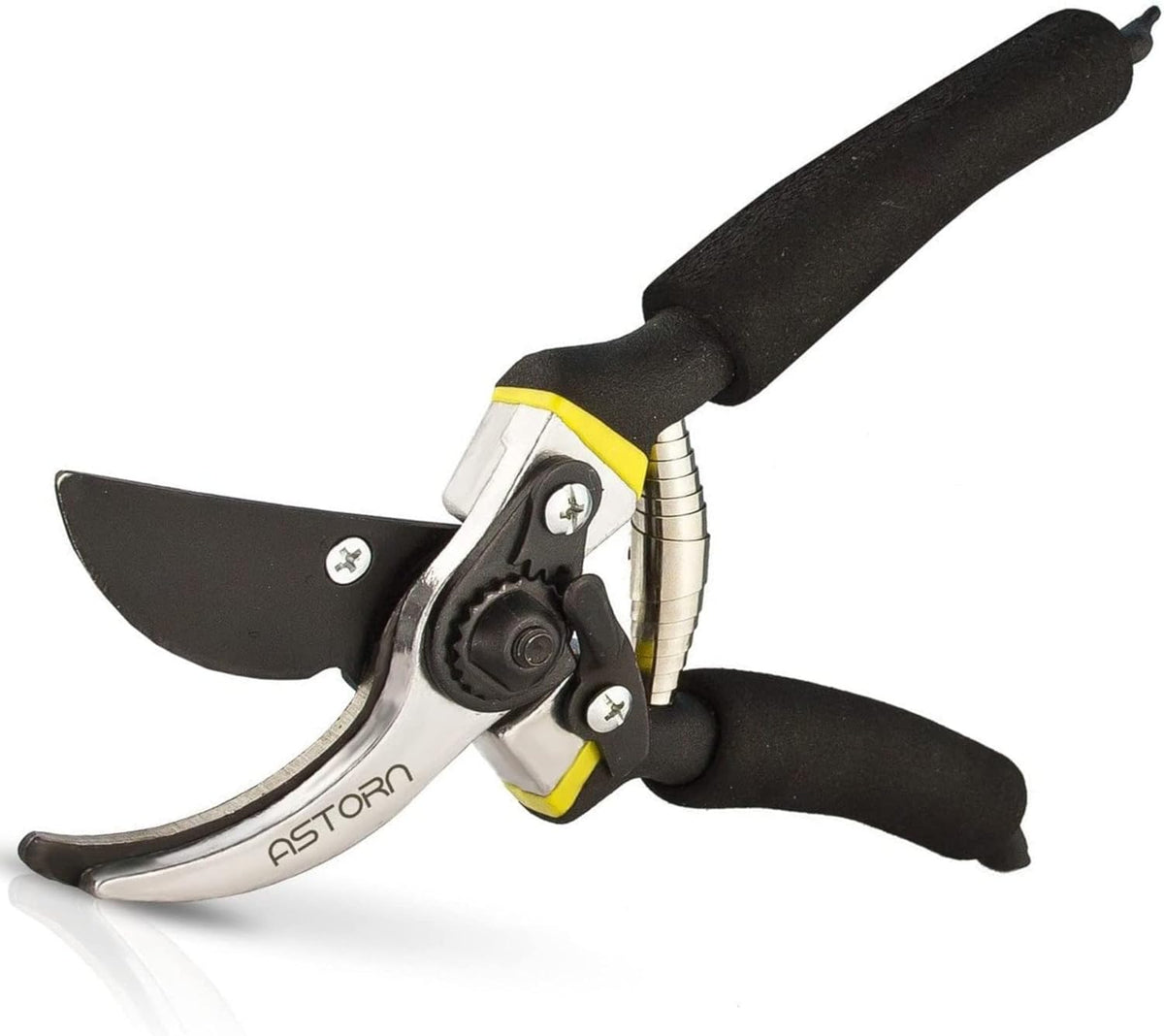 Astorn 8" Premium Bypass Pruning Shears for Gardening - Heavy Duty, Ultra Sharp Garden Shears