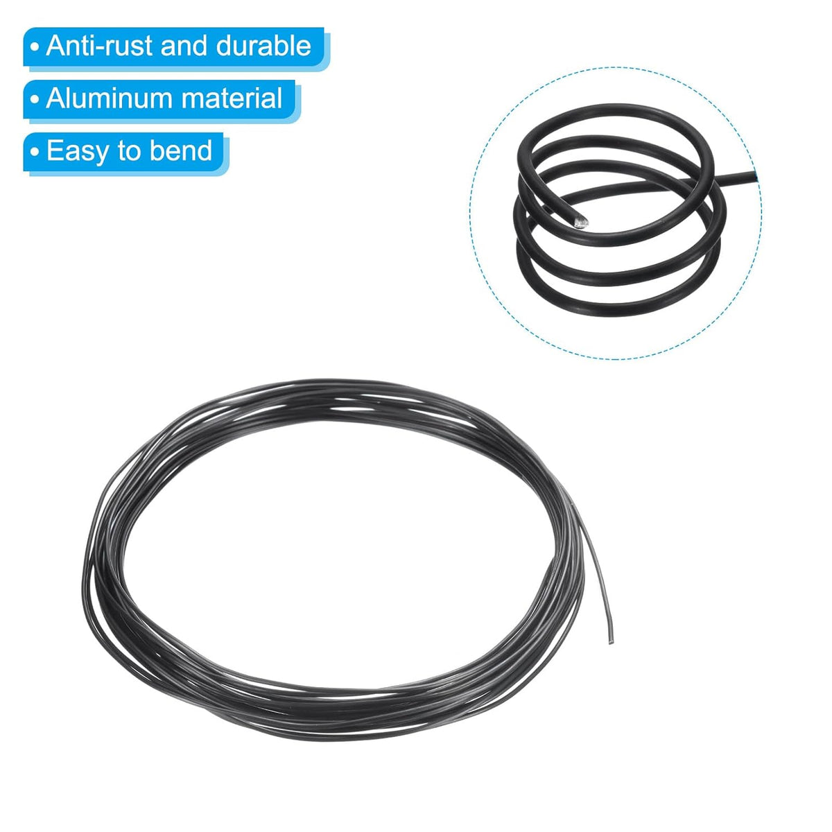 PATIKIL 1mm Bonsai Training Wire, 1 Roll Floral Wire Stems Anodized Aluminum Tree Wire 16.4 Feet