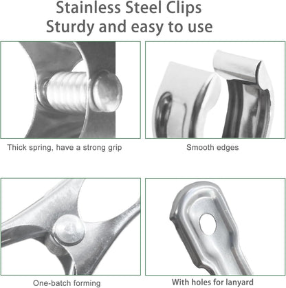 40 PCS Garden Clips, Greenhouse Clamps Made of Stainless Steel, Greenhouse Clips for Netting, Have
