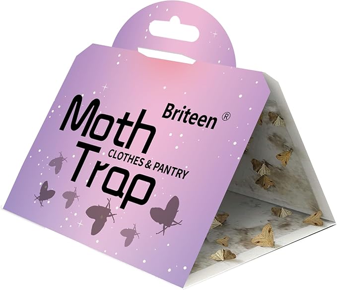 Pantry Moth Traps 10-Pack Safe and Effective for Food and Clothing- Glue Traps with Pheromones for