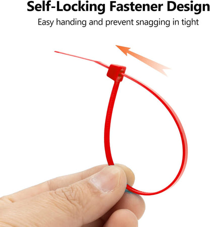 XINGO 100PCS Cable Zip Ties Heavy Duty, Premium Nylon Plastic Wire Ties with 50 Pounds Tensile