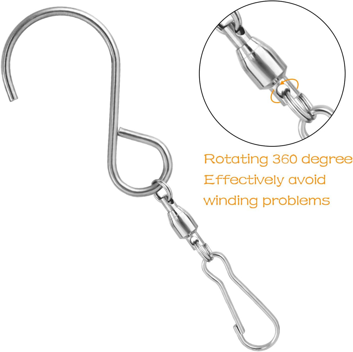 KUUQA Swivel Hooks Clips for Hanging Wind Spinners Wind Chimes Crystal Twisters Party Supply(6 Pack)