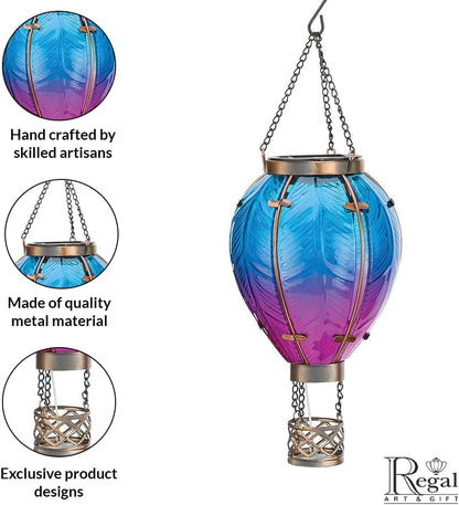 Regal Art & Gift Hot Air Balloon Solar Lantern – Hanging Solar-Powered LED Lights, Waterproof