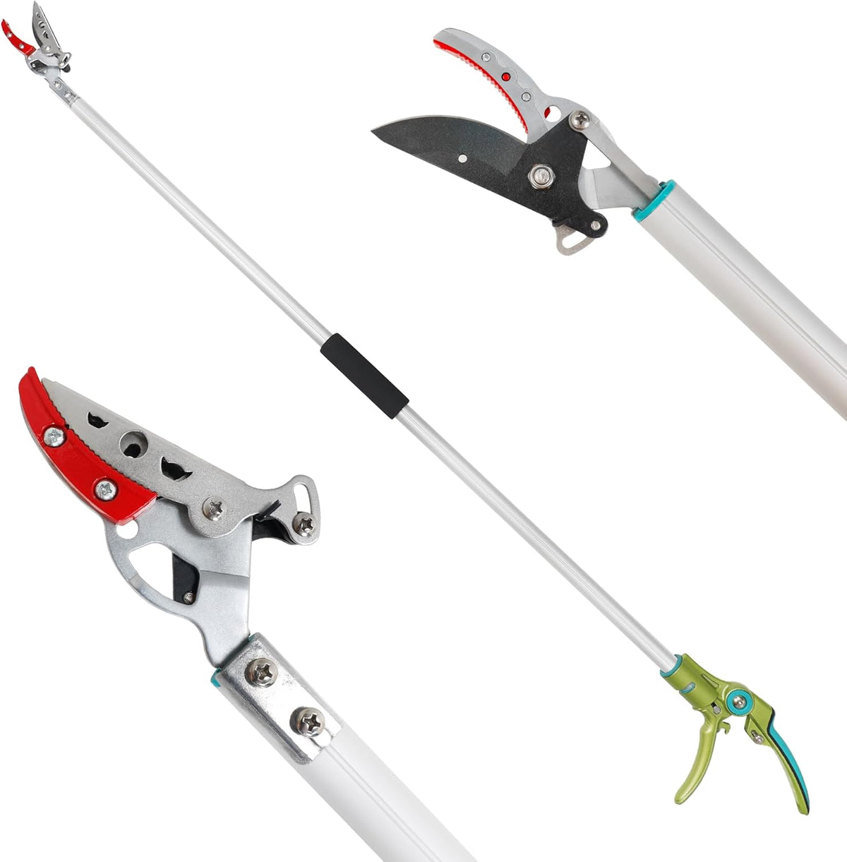 GARTOL Cut & Hold Pole Pruner, 4.2 FT Lightweight Fruit Picker with 180° Rotating Handle, SK5 Steel