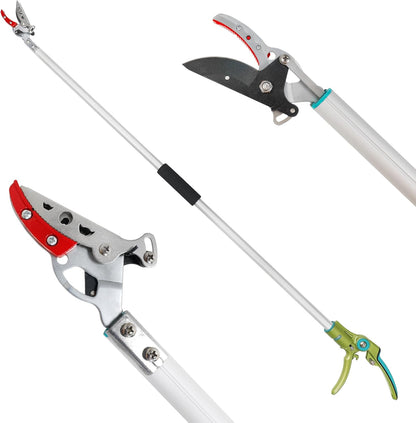 GARTOL Cut & Hold Pole Pruner, 4.2 FT Lightweight Fruit Picker with 180° Rotating Handle, SK5 Steel