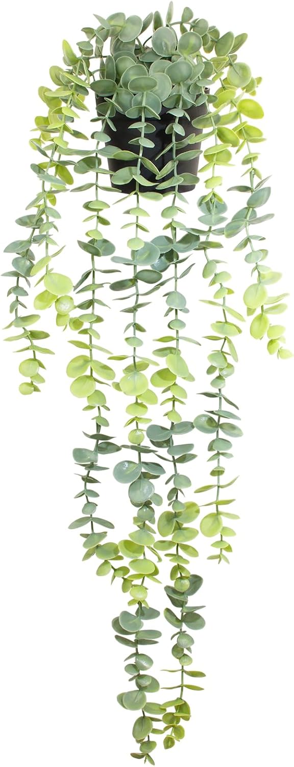 Fake Hanging Eucalyptus Plants Artificial Faux Plants Indoor Small Hanging Greenery Decor for Shelf