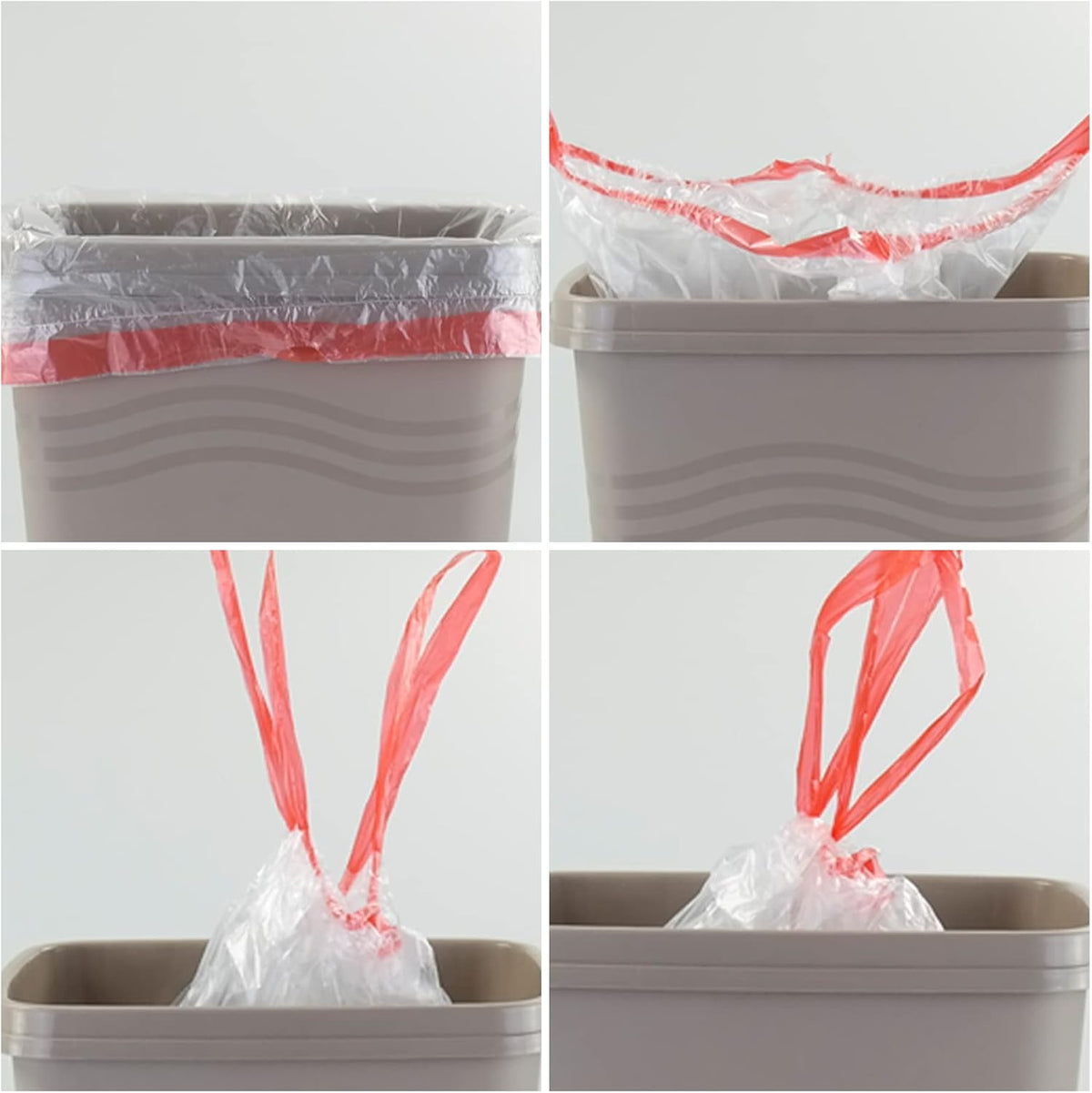 Yuright 30 Gallon Clear Lawn and Leaf Garbage bags with Drawstring, 60 Counts