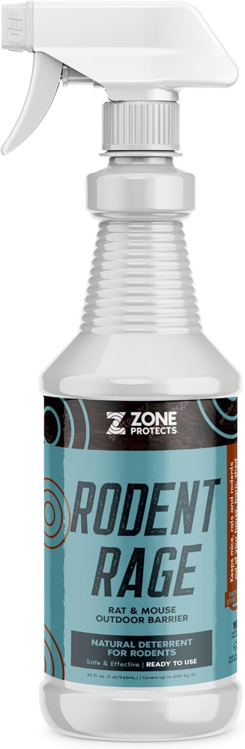 Rodent Rage Rat and Mouse Repellent; All-Natural Rodent Outdoor Barrier; Keeps Rats and Mice Out of