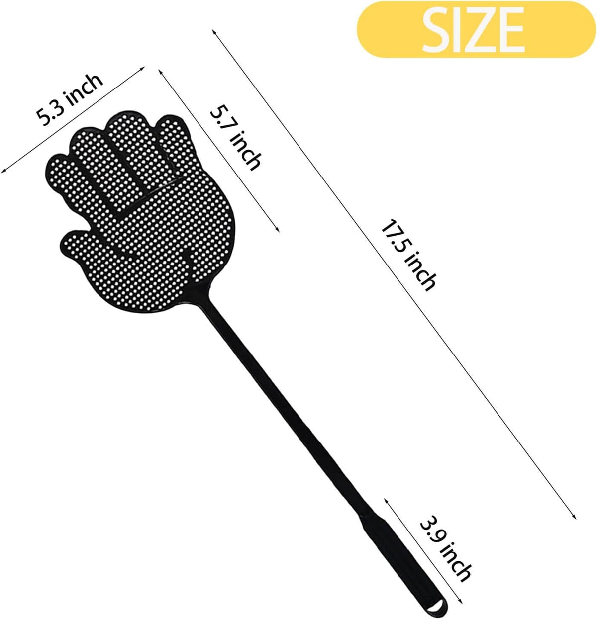 Fly Swatter Heavy Duty for Indoors – Hand-Shaped Flyswatter with Non-Slip Grip, Flexible 3-Pack Bug