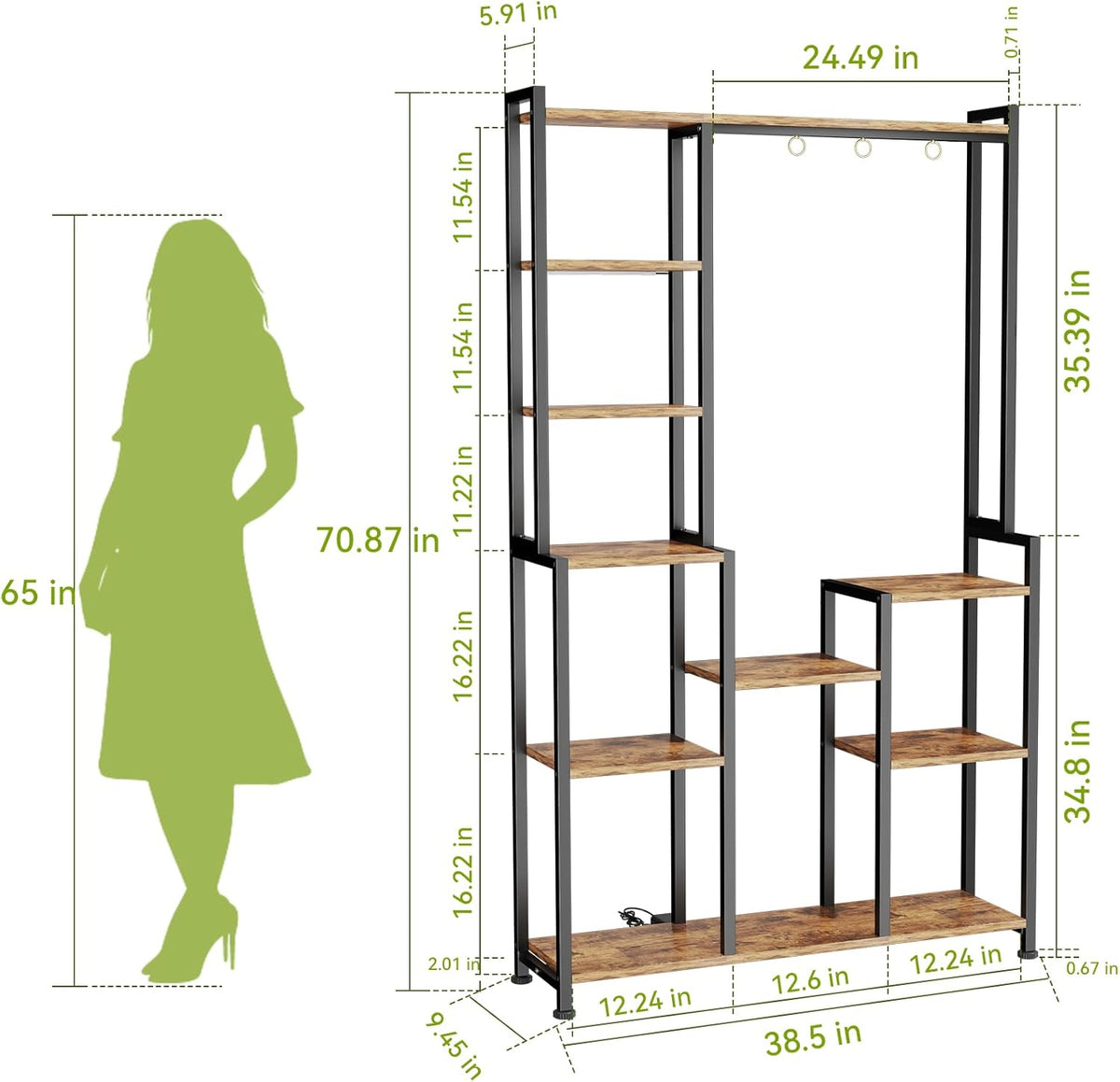 C2 Plant Stand Indoor with Grow Lights, Indoor Tiered Metal Plant Stand 70.87" Tall Plant Shelf