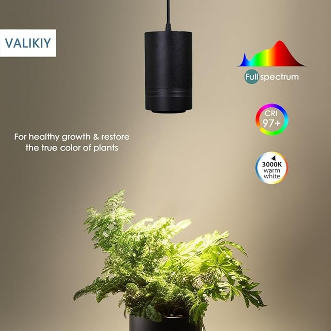 Hanging Grow Light 40W Large, Full Spectrum Warm White Color, with Timer, Plug-in Pendant Grow