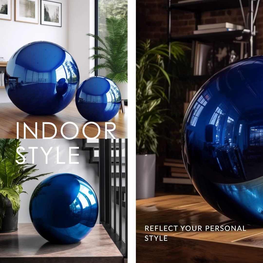 10 Inch Stainless Steel Gazing Globe,v2croft Hollow Ball Mirrored Surface Polished Shiny