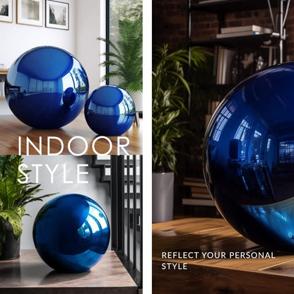 10 Inch Stainless Steel Gazing Globe,v2croft Hollow Ball Mirrored Surface Polished Shiny