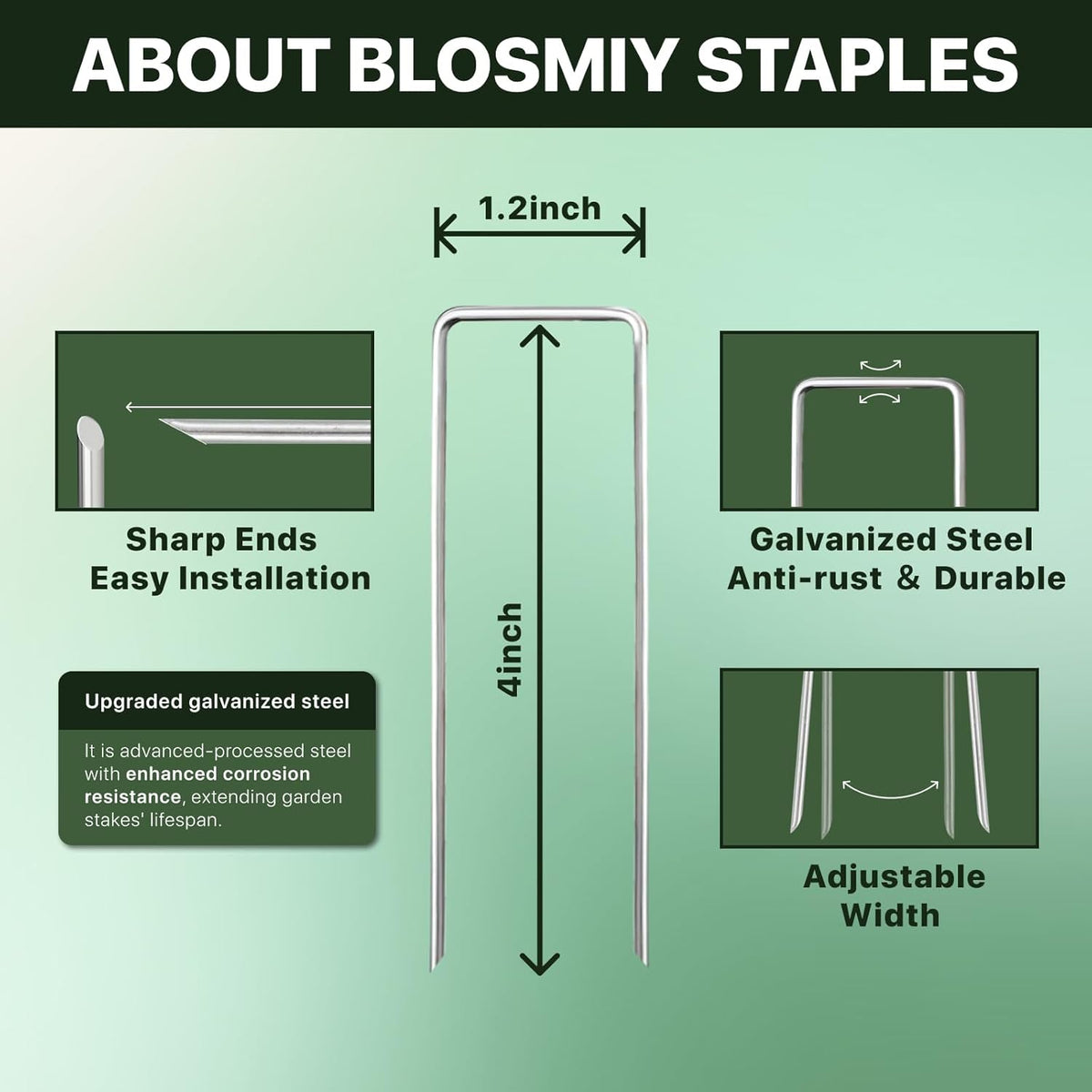 Landscape Staples 4 inch Stakes for Gardening 500 Pack Galvanized Garden Staples for drip