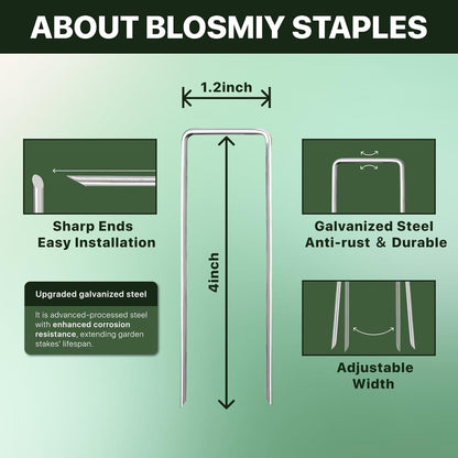 Landscape Staples 4 inch Stakes for Gardening 500 Pack Galvanized Garden Staples for drip