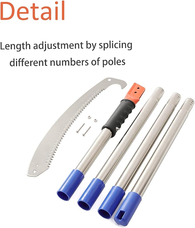 HOSKO 14FT Pole Saw for Tree Trimming, Long Extension Pruning Saw, Blade Tree Trimmer Pole, Manual