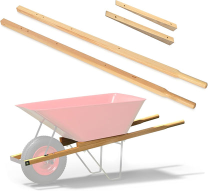 Nisorpa Wood Replacement Wheelbarrow Handles with 2 Wheelbarrow Wedge Heavy Duty Hardwood