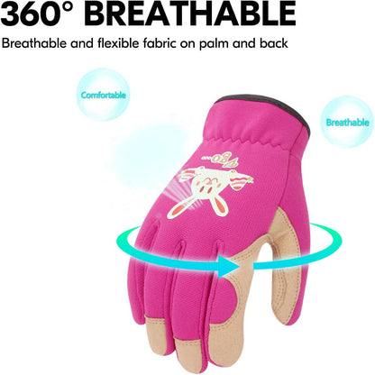 Vgo... 1-Pair Age 4-5 Kids Gardening Gloves,Children Yard Work Gloves,Soft Safety Outdoor Playing