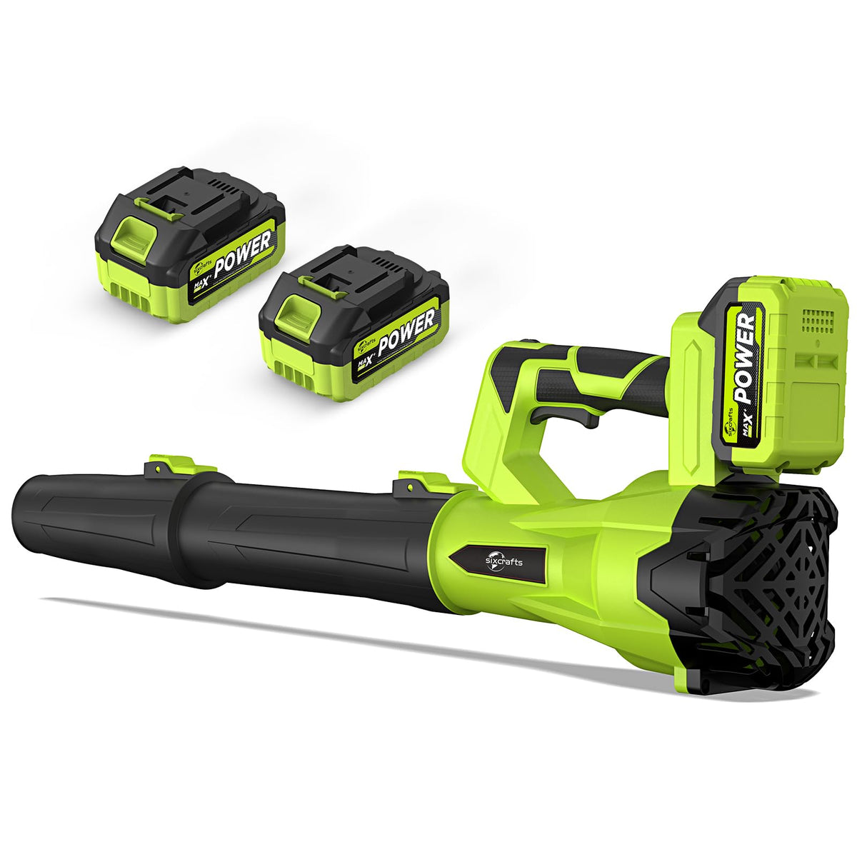 Leaf Blower Cordless, Electric Blower with 2×4.0Ah Batteries & Charger, 6-Speed, Powerful