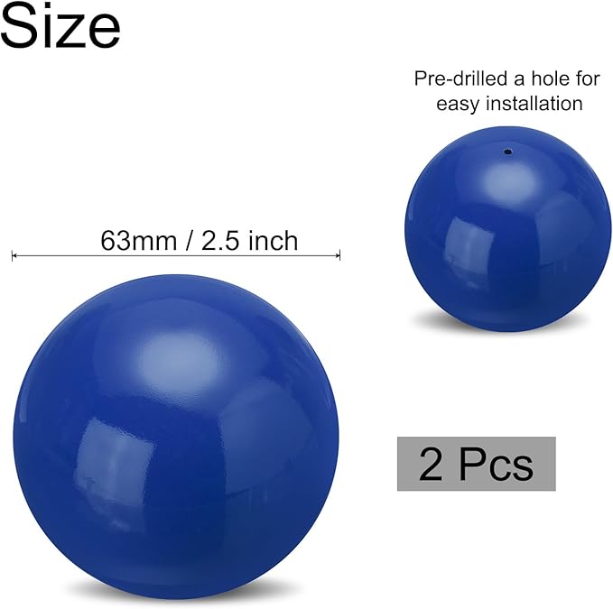 uxcell 2 Pcs Gazing Globe Decor Ball 2.5 Inch 63mm Reflective Garden Sphere Hollow Ball, Seamless