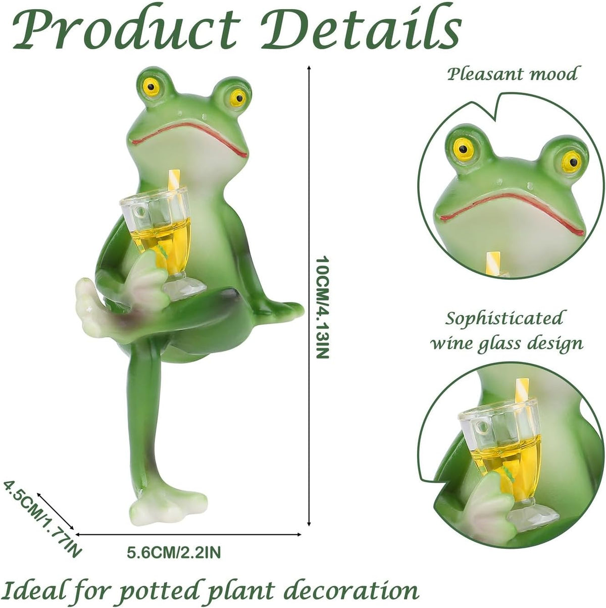 LAIDANLA Miniature Frog Figurines Funny Frog Garden Decor Outdoor Statue Plant Decorations for