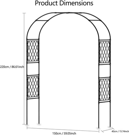 Metal Garden Arbor, Garden Arch Trellis for Climbing Plants, Decorative Archway Wedding Arch Frame