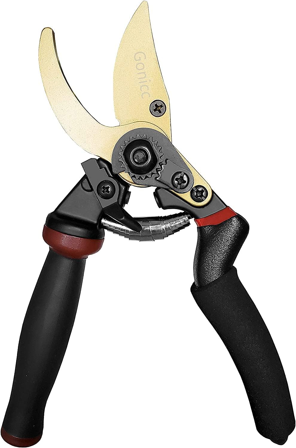 gonicc 8.5" Professional Rotating Bypass Titanium Coated Pruning Shears(GPPS-1014), Secateurs