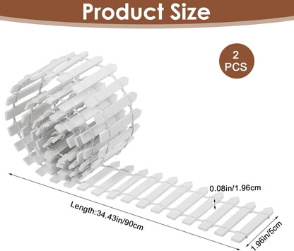 2pcs Mini Picket Fence, 34in Long Wooden Decorative Picket, Micro Landscape Little Ornaments for