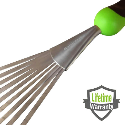 Garden Guru Stainless Steel Hand Rake Soil Tiller with Ergonomic Handle, Great for Gardening
