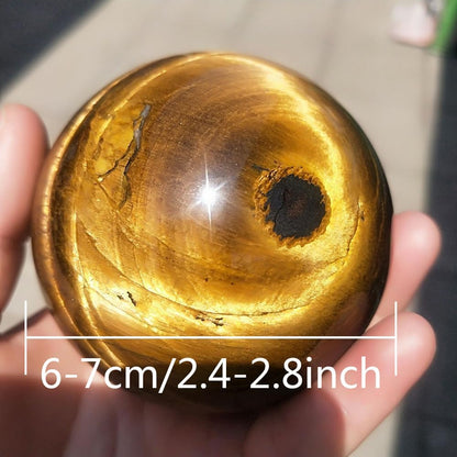 6-7cm/2.36-2.75inch Tiger Eyes Crystal Ball Polished Natural Tiger Eye Stone Sphere Decorative