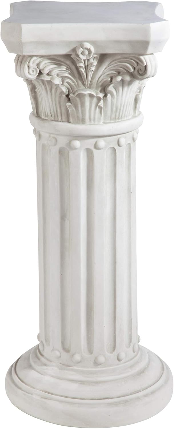 Design Toscano Athena Corinthian Furniture Pedestal Column Plant Stand, 16 Inches Wide, 16 Inches