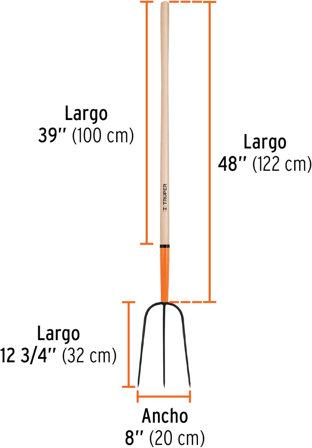 TRUPER BPJ-3 3-Tine Manure Fork 8" (20cm)
