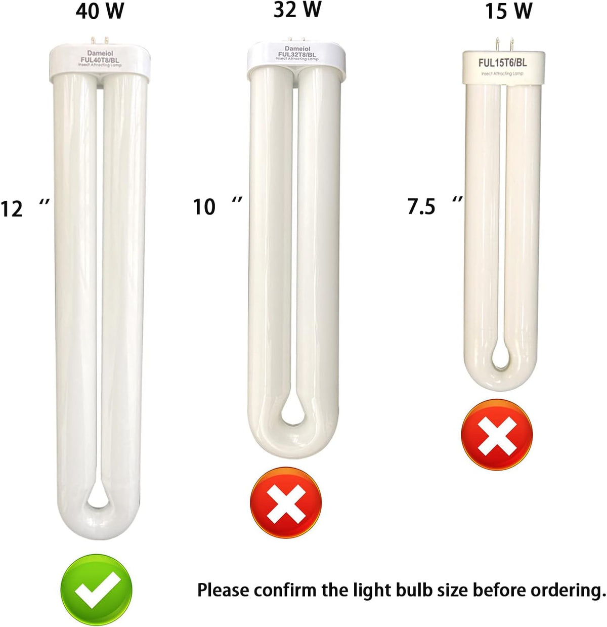 12 inch 40W BF150 Replacement Bulb Compatible Flowtron BK-40; BK-80D 80W,MC9000,Stinger b4040
