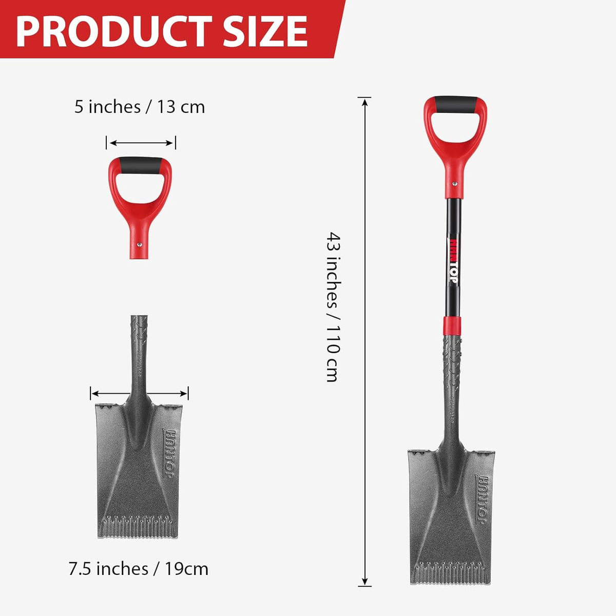 Spade Shovel Garden Flat Trenching Shovel for Digging Gardening Planting Edging, 43 inches