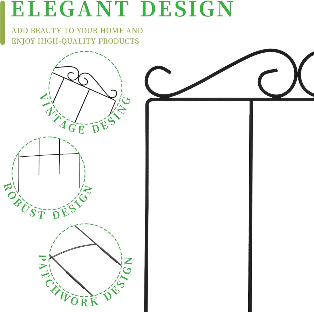 32 Inch Metal Plant Trellis for Climbing Plants Outdoor，4 Pack Garden Trellis for Potted Climbing