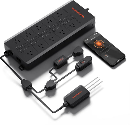 Spider Farmer GGS AC10 Power Strip Kits, 10 AC Smart APP-Based Controls Outlets, 3 in 1 Soil