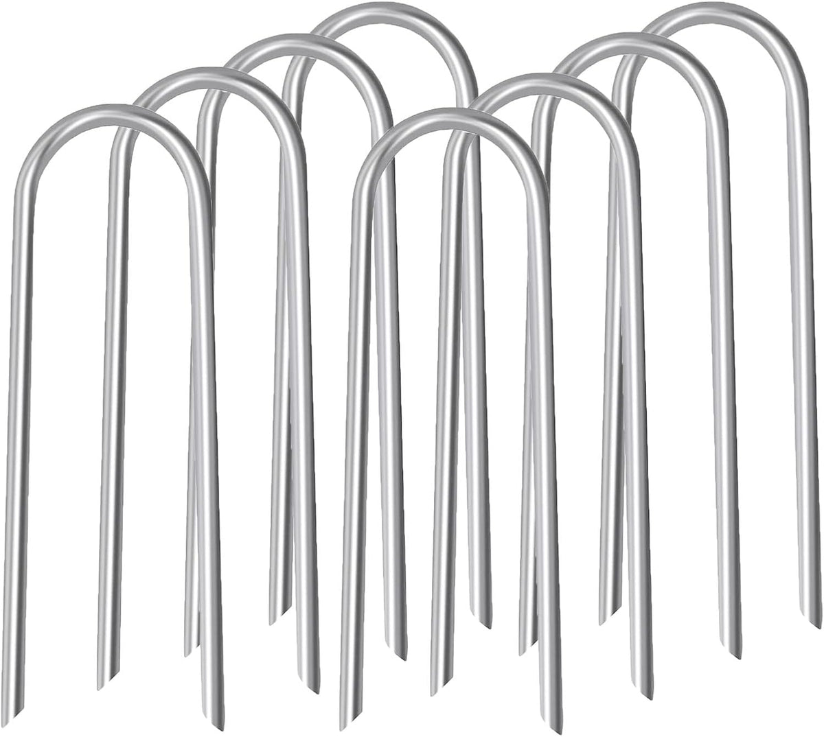 10inch Trampoline Stakes Heavy Duty Trampoline Parts Wind Stakes U Type 8pcs Ground Anchors High