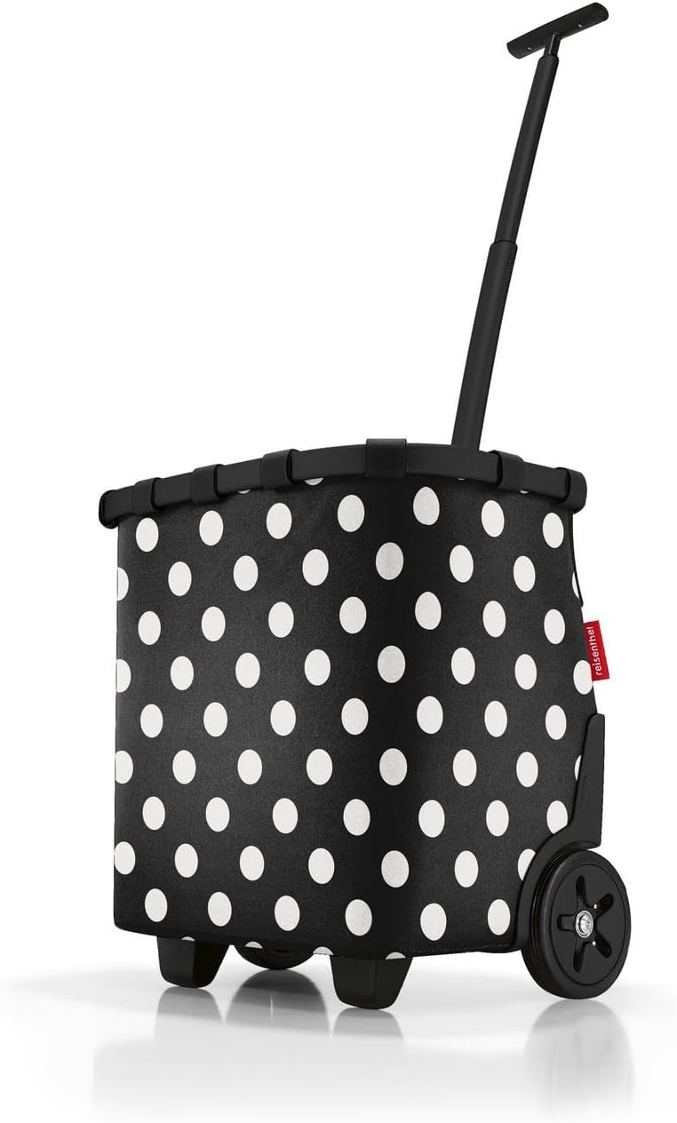 reisenthel carrycruiser dots White - Portable Shopping Trolley with Sturdy Aluminum Frame, Shoulder