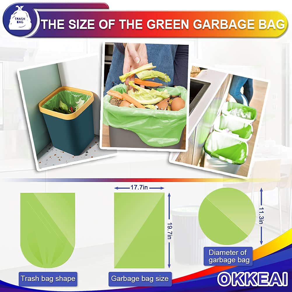 OKKEAI 3 Gallon Small Trash Bags 100 Counts Small Trash Can Liners Garbage Bags Mini 10L
