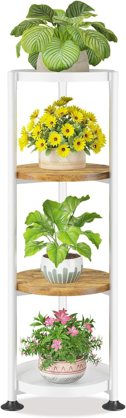 LASZOLA 4 Tier White Plant Stand Indoor for Large Tall Heavy Duty Flower Planter, Metal Vertical