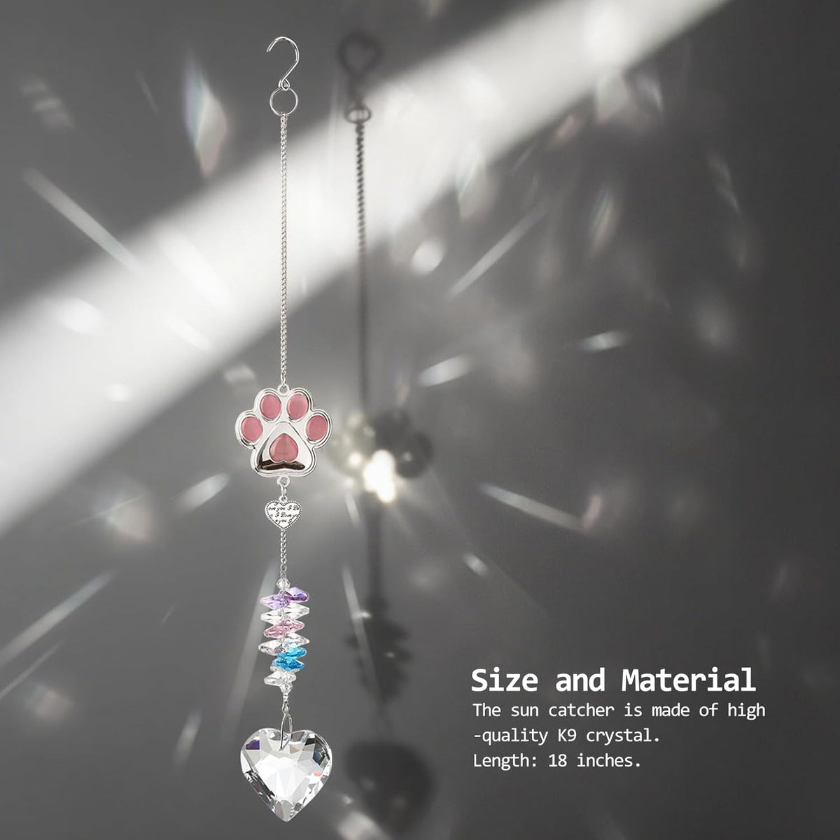 Funoasis Unique Gifts Crystal Suncatcher Dog & Cat Memorial Gift for Loss of Pet Window Hanging